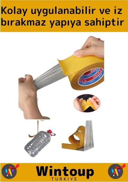 Özel Üretim Ultra Güçlü Halı Kilim Sabitleme Yapıştırma Kaydırmaz Çift Taraflı Bant 48MM x 10 Metre indirimleri