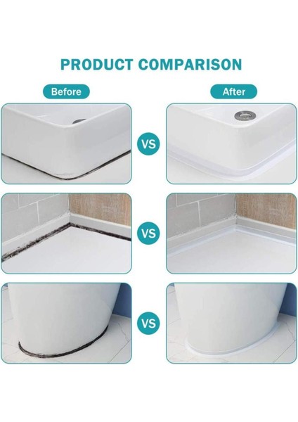 Banyo Duvar Köşe Sızdırmazlık Bandı Lavabo Kenar Küfe Dayanıklı Su Geçirmez Kendinden Yapışkanlı Tam fiyatları