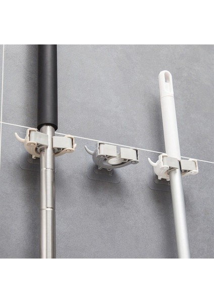 3 Adet Sihirli Mop Tutucu Sihirli Fırça Sapı Tutucu Sihirli Tutacak Pratik Duvar Askı Aparatı Gri As fiyatları