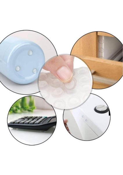15 Adet 22 mm Şeffaf Silikon Bazlı Ses Stoperi Duvar Yüzeyi Dolap Kapı Tampon Koruyucu Hızlı Yapıştı