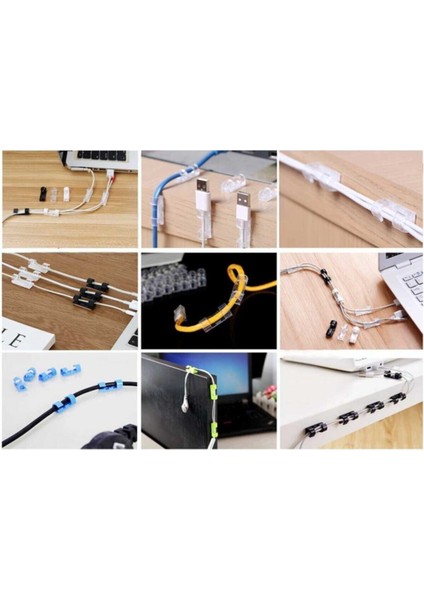 Kablo Tutucu Yapışkanlı Mini 20LI Kanal USB Şarj Veri Kablosu Tutucu Yapışkanlı Kordon Beyaz Beyaz fırsatları