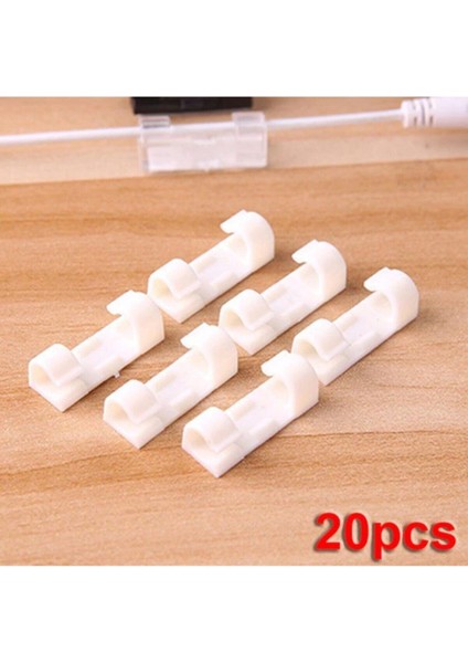 Kablo Tutucu Yapışkanlı Mini 20LI Kanal USB Şarj Veri Kablosu Tutucu Yapışkanlı Kordon Beyaz Beyaz indirimleri