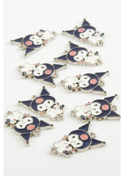 Resveq Çzgflm Çift Kulplu Mineli Bileklik ve Kolye Ucu Aparatı 1 Adet-Lacivert