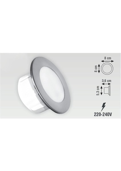 3W Merdiven-Duvar-Yer Aydınlatması Armatürü Beyaz Işık 6500K fiyatları