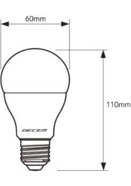 1 Adet Gecem 9W LED Ampul E27 Duy 6500K - Beyaz Işık Tekli Beyaz Işık E27 LED Ampul 9 Watt Yok Tr modelleri