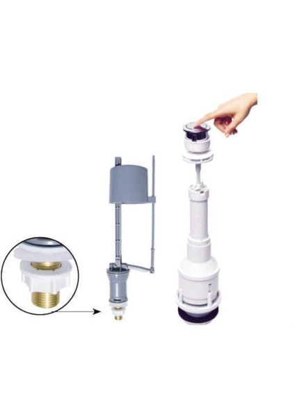 Lüxpar Rezervuar Iç Takım Basmalı Rezervuar Iç Takım Beyaz