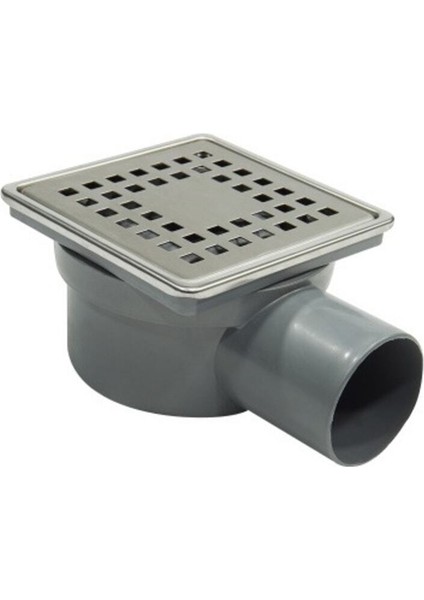 Yer Süzgeci 10X10 Paslanmaz Izgara, Koku Önleyici Klasik Süzgeç, Yandan Ø50 Tesisat Malzemeleri Tr