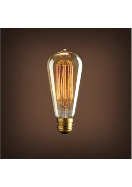 Rustik Retro LED Ampul E27 Duy 2700K Tekli Sarı Işık E27 LED Ampul 10 Watt Yok