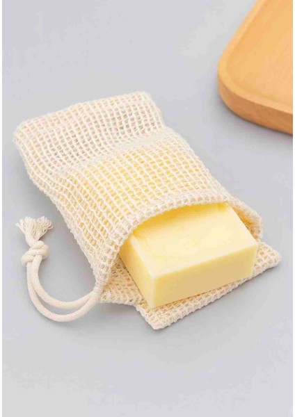 Pamuklu Duş Kesesi Lifi Ekru File 2'li Banyo Lifi