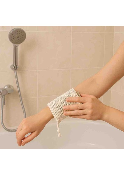 Pamuklu Duş Kesesi Lifi Ekru File 2'li Banyo Lifi modelleri