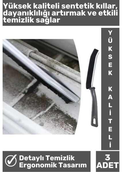 Yüksek Kaliteli Derz Ince Ergonomik Mutfak Banyo Lavabo Otomobil Detaylı Temizlik Fırçası 3 Adet fiyatları
