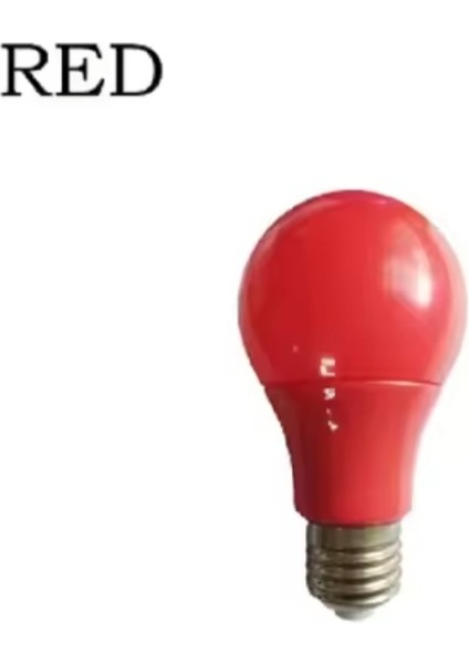 10W E27 Duylu Kırmızı Renk A60 E Enerji Tüketimi LED Ampul Ebat 113X60MM Tekli Beyaz Işık E27 LED Am