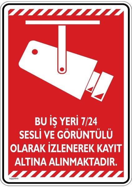 Bu Iş Yeri Güvenlik Kamera Uyarısı/v6. / 15X20CM/KOMPOZIT Tr