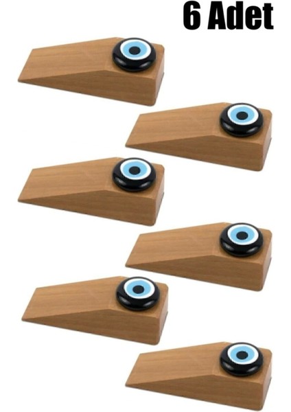 6 Adet Ahşap Kapı Stoperi Kapı Takozu Ahşap Nazar Boncuklu Kapı Stoperi Tr