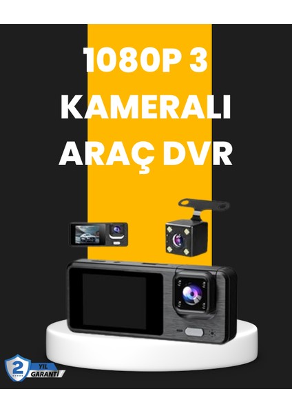 Resveq Çok Açılı Araç Içi Dvr | Ön Iç Arka Kamera, Döngü Video Kaydı