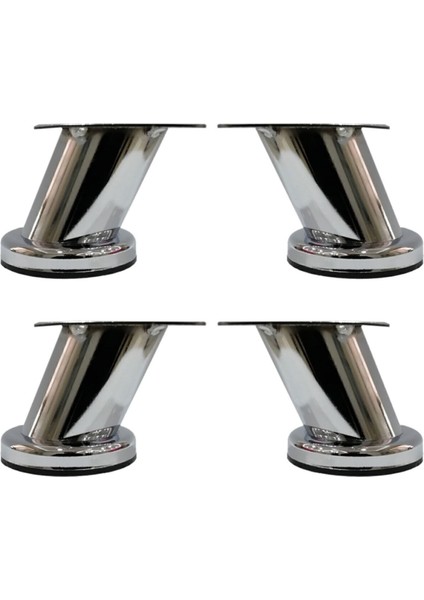 Dereceli Eğimli Dolap Ünite Vestiyer Ayağı Krom 8 cm (4 Adet)