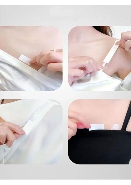 36 Parça Şeffaf Elbise Sabitleyici Dekolte Takı Kıyafet Sabitleme Bandı Elbise Kaydırmaz Bant Çift T modelleri