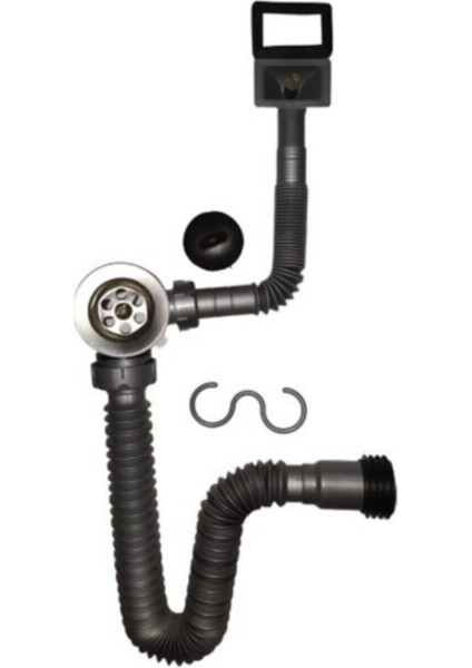 Mutfak Evye Lavabo Sifonu Yandan Taşmalıklı Sifon Gri/beyaz Tesisat Malzemeleri fiyatları