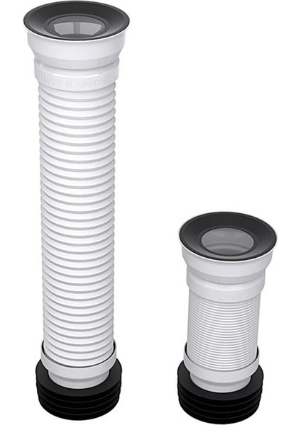 YT68 Uzun Körüklü Klozet Gider Borusu 80CM-ÇELIK Telli Akordiyon Klozet Gider Kadası Gider Borusu Tr