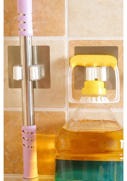 Paspas Süpürge Fırça ve Mop Askısı Sap Tutucu Mutfak Banyo Askı 5 Adet modelleri