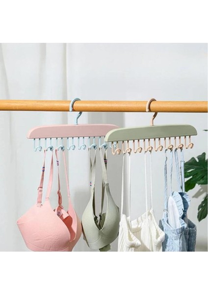 1 Adet 8 Kancalı Mutfak Banyo Dolap Askı Sütyen Kemer Kravat Eşarp Takı Elbise Çanta Askısı Çok Renk