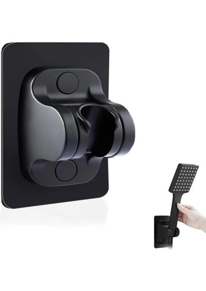 Siyah Yapışkanlı Duş Başlığı Tutucu Ayarlanabilir Duvar Sabitleme Ahize Sabitleyici Askı Mafsalı Cn