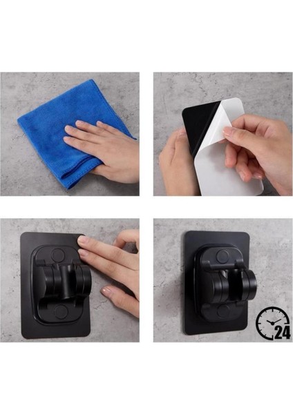 Siyah Yapışkanlı Duş Başlığı Tutucu Ayarlanabilir Duvar Sabitleme Ahize Sabitleyici Askı Mafsalı Cn modelleri