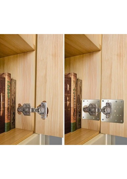 4 Adet Paslanmaz Çelik Menteşe Onarım Plaka Dolap Tamir Yapım Hırdavatı Vida Dahil 9 x 9 cm 4'lü Cn modelleri