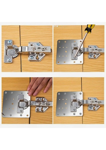4 Adet Paslanmaz Çelik Menteşe Onarım Plaka Dolap Tamir Yapım Hırdavatı Vida Dahil 9 x 9 cm 4'lü Cn indirimleri