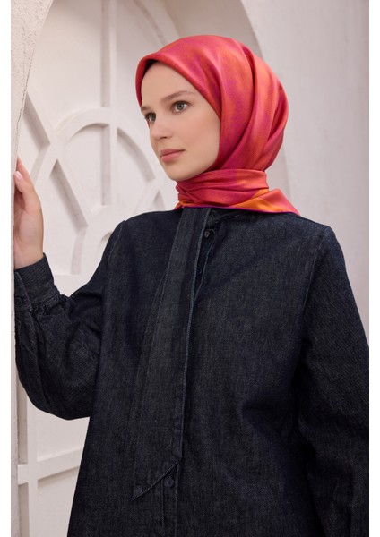 Geometrik Desen Ipek Twill Eşarp 4201D01 36