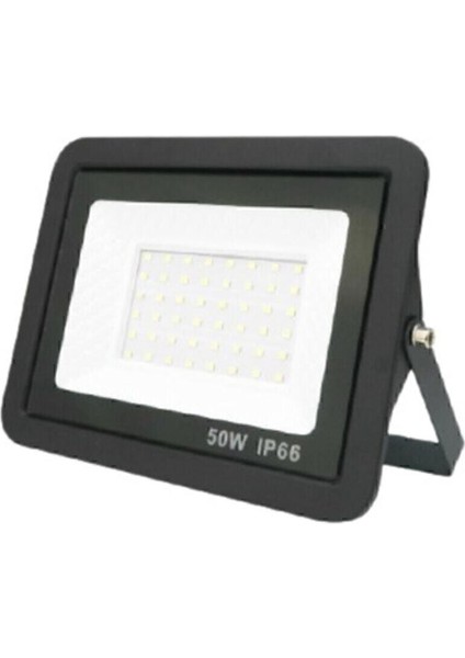 50 Watt Smd LED Projektör - Slım Kasa Beyaz Işık LED Aydınlatma 50W-BYZ-SMD-FRS-LED-PRJ Tekli Beyaz