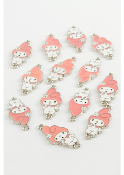 Resveq Çzgflm Çift Kulplu Mineli Bileklik ve Kolye Ucu Aparatı 1 Adet-Pembe