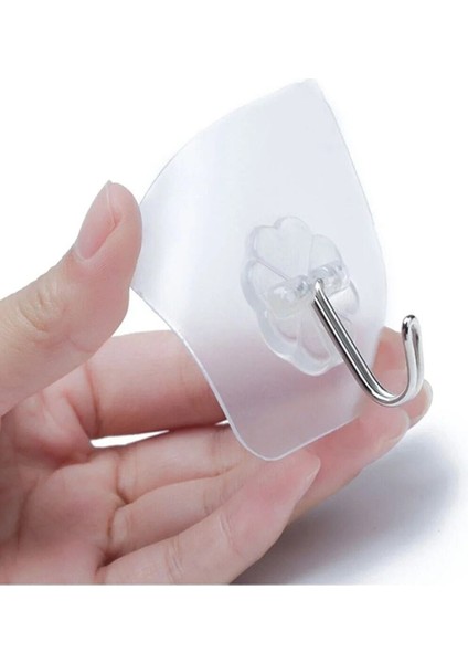 10 Adet Güçlü Yapışkanlı Şeffaf Duvar Askısı Suya Dayanıklı Banyo Mutfak Düzenleyici Pratik Askılık fırsatları