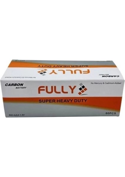 Fully Aaa Süper Heavy Duty Ince Kumanda Pil 60 Adet