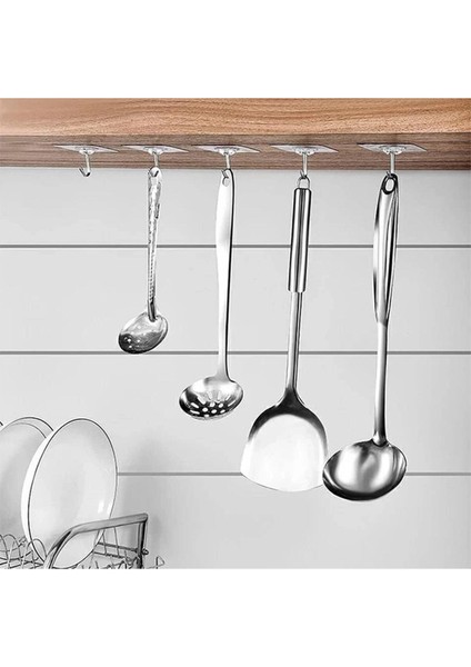 10 Adet Güçlü Yapışkanlı Şeffaf Duvar Askısı Suya Dayanıklı Banyo Mutfak Düzenleyici Pratik Askılık indirimleri