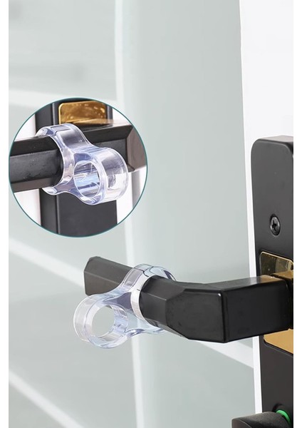 Kapı Kolu Stoperi 4 Adet Şeffaf Silikon Kapı Kolu Tutucu Tutacağı Duvara Çarpma Önleyici Tampon Şeff