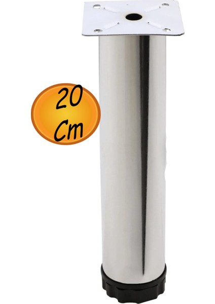 Hobit Ayarlanabilir Metal 20 cm Krom Mobilya Kanepe Koltuk Baza Yükseltici Destek Ayağı Ayakları Gri