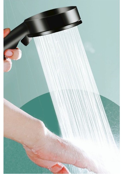 Atlas Teknik Turbo Fan 5 Fonksiyonlu Su Tasarruflu Duş Başlığı Turbo El Duşu Siyah Duş Başlığı Nikel indirimleri