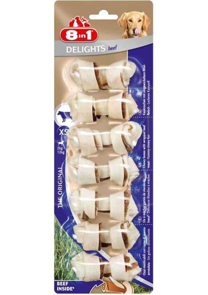 Delights Bones Köpekler Için Biftekli Ödül Kemiği (Xs) 7 Adet