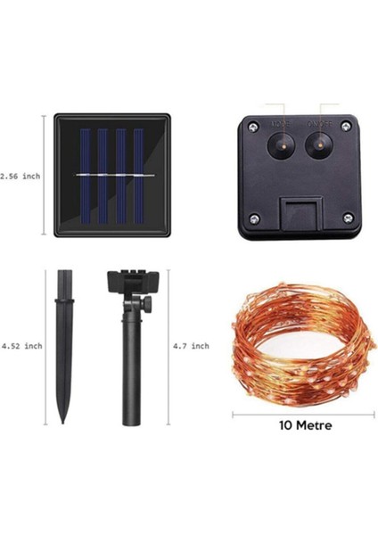 Ally Solar Güneş Enerjili Dış Bahçe Aydınlatma Su Geçirmez LED 10M Sarı Sarı Işık G4 Mum Ampul 499-2