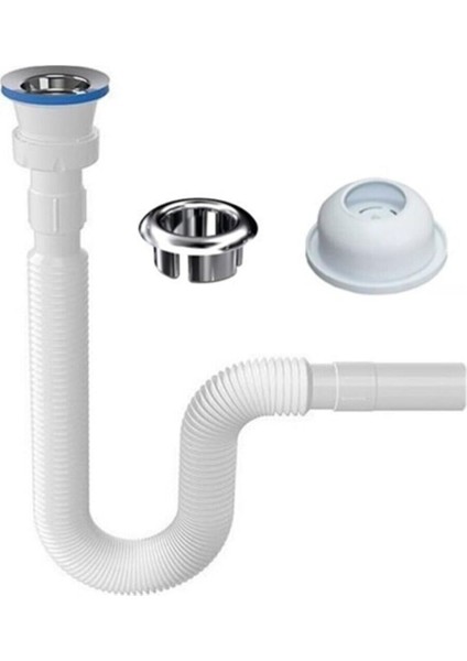 Lavabo Sifon Seti (Lavabo Sifonu Lavabo Yüzüğü Adaptör Conta) Lavabo Yüzüğü