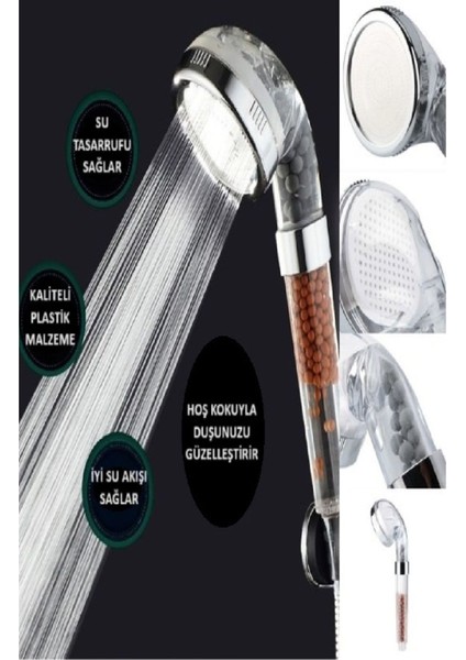 Duş Başlığı Arıtmalı Kokulu Su Tasarruflu Başlık Banyo Duşakabin Su Arıtma Mini Toplu Arıtmalı Duş B
