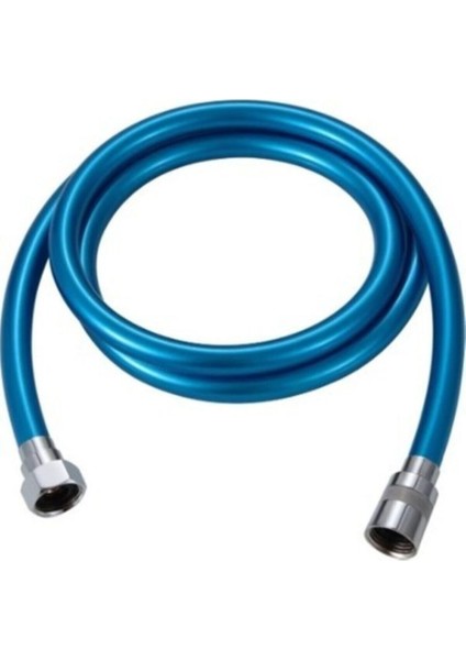 Renkli Silikon 1.sınıf Kaliteli Pvc Kaplama Duş Hortumu (Mavi) Duş Hortumu Silikon