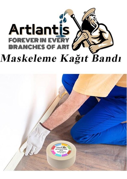 Maskeleme Bandı Kağıt Bant 19 mm 25 Metre 1 Adet Boya Bantı Maskeleme Kağıt Bant Duvar Yağlı Boya Ba