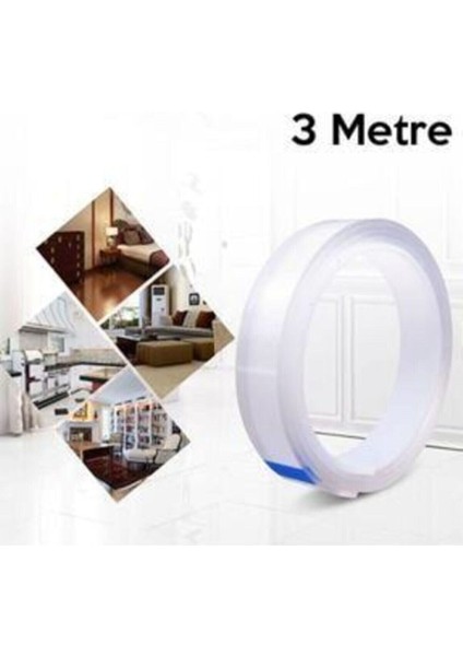 3 Metre Çift Taraflı Nano Teknolojili Süper Güçlü Bant Extra Güçlü Duvar Çerçeve Taşıyıcı Süper Güçl fırsatları