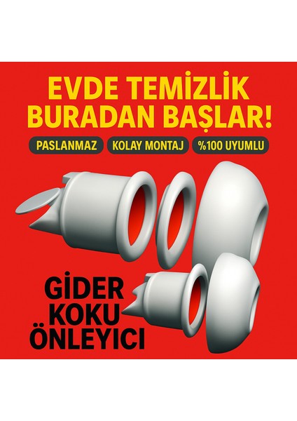 Koku Yok! Çekvalfli Adaptör Conta Lavabo Gideri Koku Önleyici Gider Adaptör Koku Yok! Çekvalfli Adap indirimleri