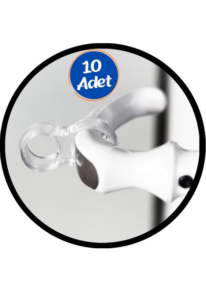 10 Adet Plastik Pvc Şeffaf Kapı Kolu Tutucu Tutacağı Durdurucu Pencere Tamponu Stoperi Elastik Duvar