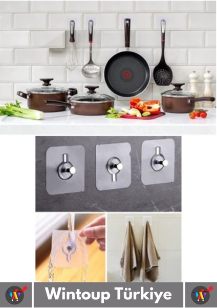 Özel Üretim Yüksek Kaliteli Suya Neme Ekstra Dayanıklı Montajsız Ultra Güçlü Vantuzlu Askı 4 Adet Tu fırsatları