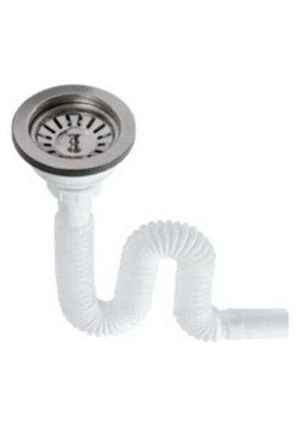 Körüklü Çöpmak Evye Lavabo Gider Sifonu Geniş Kafalı Gider Borusu Geniş Ağızlı Tr