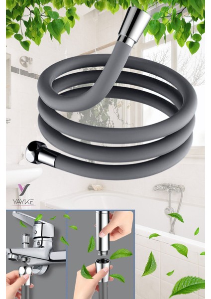 Yumuşak Silikon Duş Hortumu Kırılmaz Kopmaz Esnek Kıvrılmayı Önleyici El Duş Başlığı Hortumu Duş Ho
